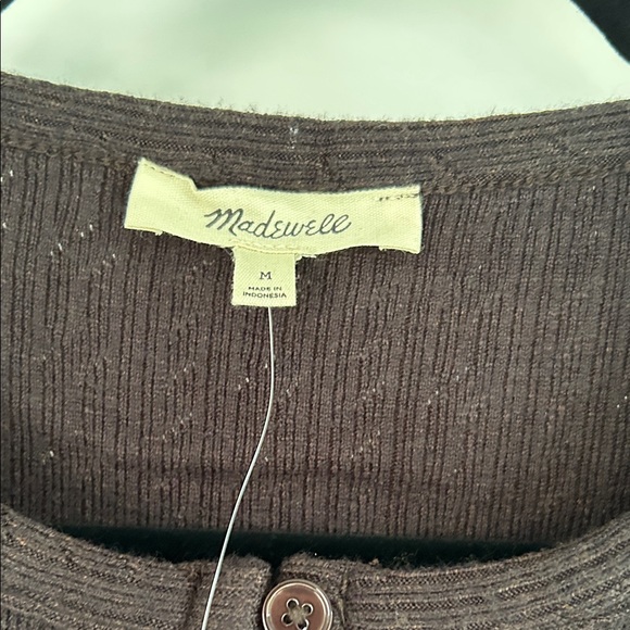 NWT-Madewell Dark Espresso Button-Down Knit Shirt- *Reasonable offers only* - Picture 5 of 13